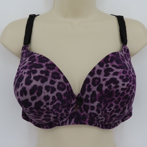 Torrid Curve 44B Bra Purple Black Cheetah Leopard Animal Print Underwire Lined - Picture 14 of 15